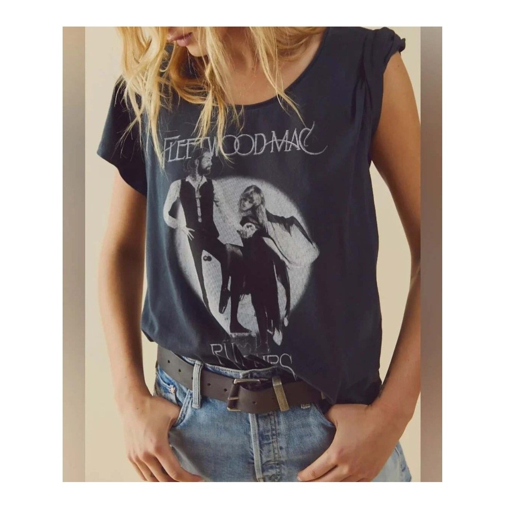 Daydreamer Fleetwood Mac Rumours Graphic Tee Charcoal Gray Rock Band Shirt M